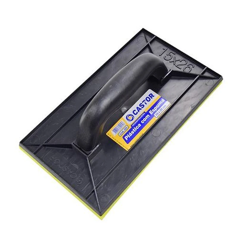 Desempenadeira PVC com Espuma 15x26cm Preta Castor — Campinas