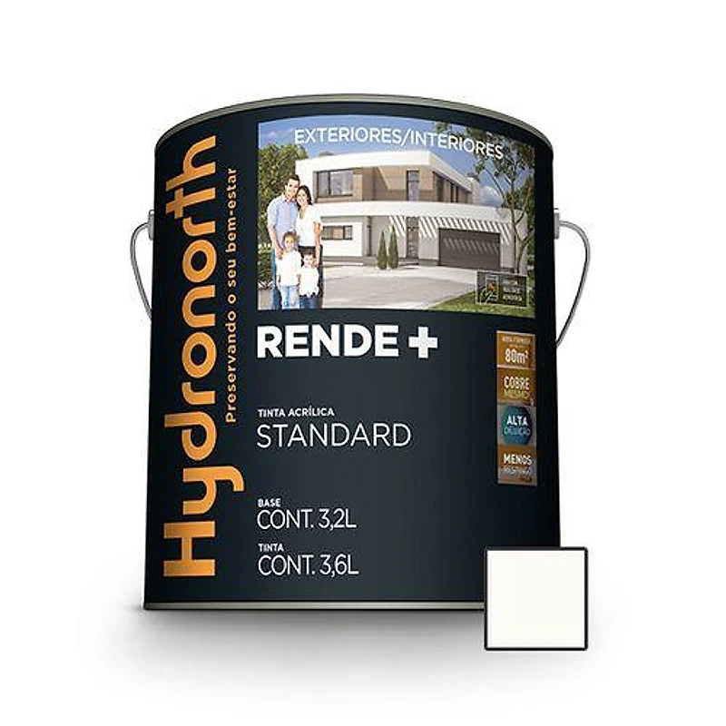 Tinta Acrílica Standard Rende+ Branco Neve Galão 3,6L Hydronorth — Campinas