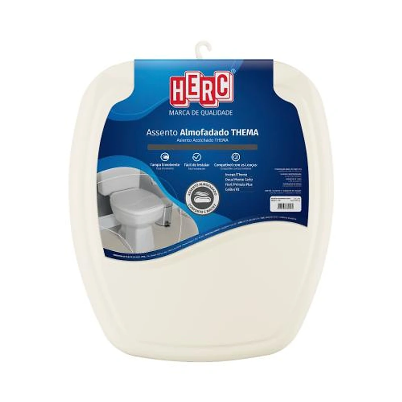 Assento Sanitário Almofadado Retangular Biscuit Thema Herc 2397 — Campinas