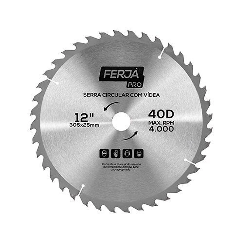 Disco de Serra Circular com Wídea 12" 40 Dentes Ferja — Campinas
