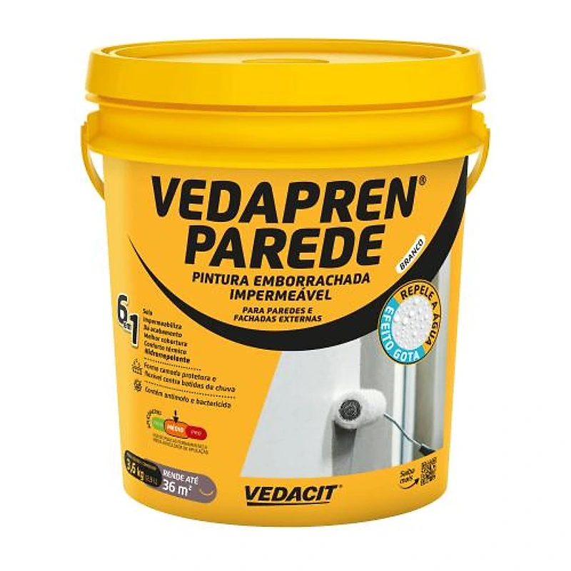 Impermeabilizante Vedapren Parede Branco Vedacit 3,6kg — Campinas