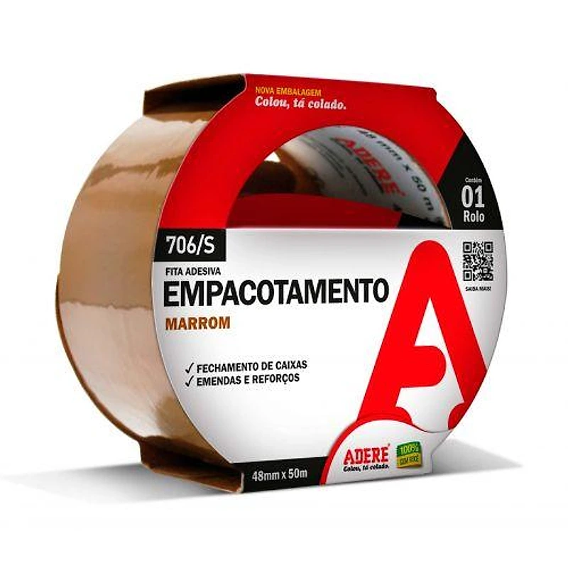 Fita para Embalagem Marrom 45mm x 40m Adere — Campinas