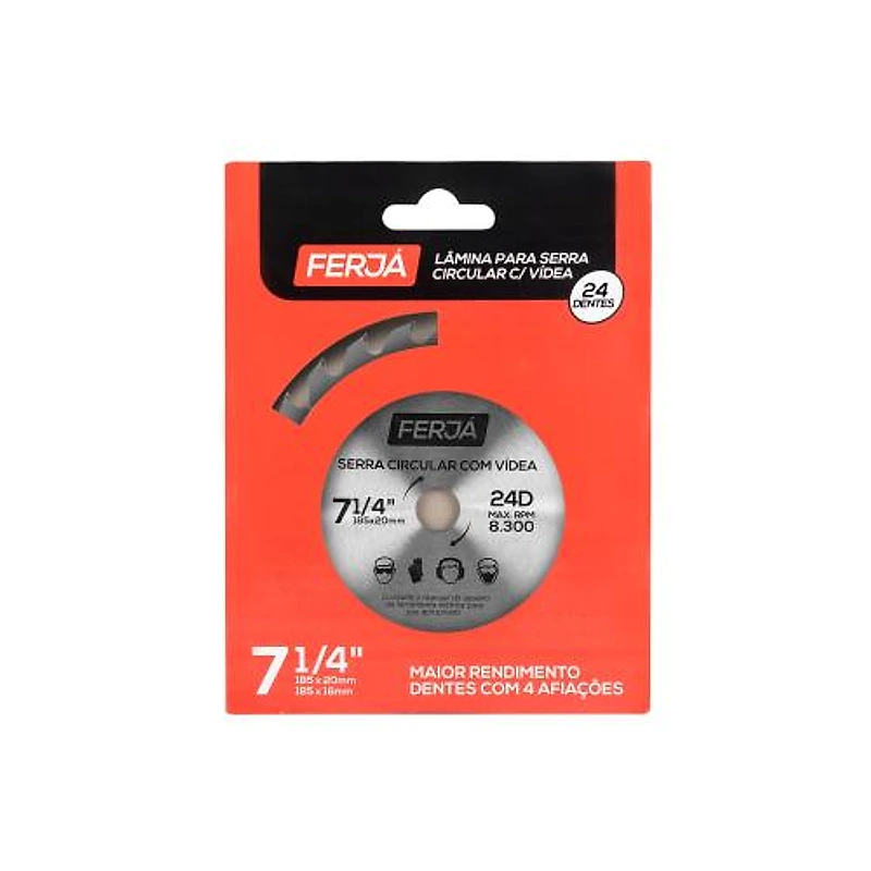 Disco de Serra Circular com Wídea 7.1/4" 24 Dentes Ferja — Campinas