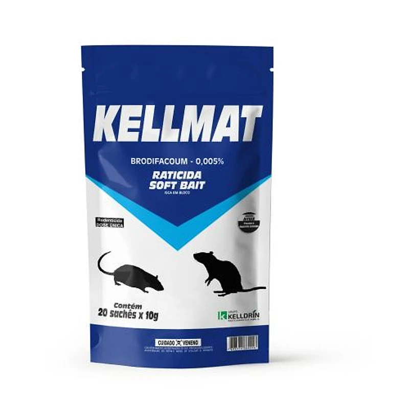 Raticida Soft Bait 200g 20x10g Kellmat Kelldrin — Campinas