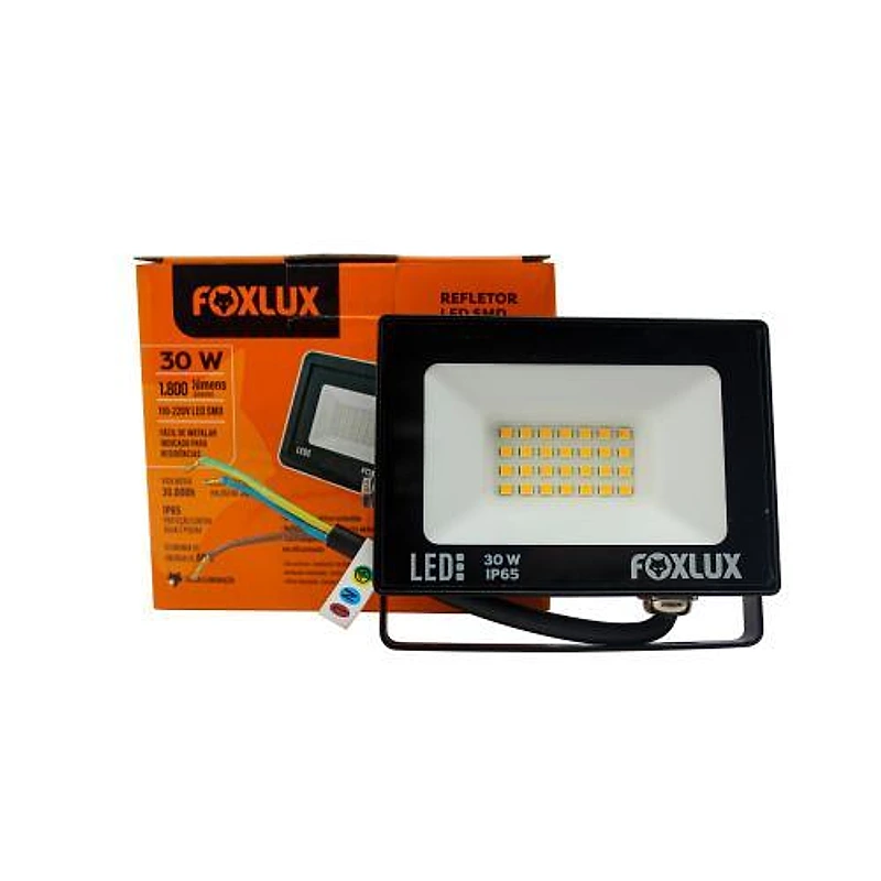 Refletor LED 30W Alumínio Luz Branca 6500K Foxlux — Campinas