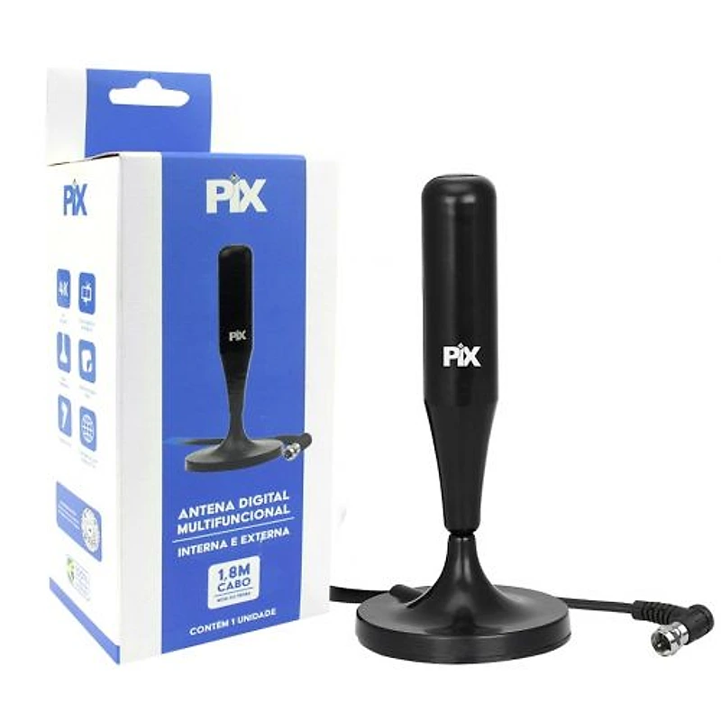 Antena Interna HDTV/UHF Digital 1,8m com Ímã Pix — Campinas