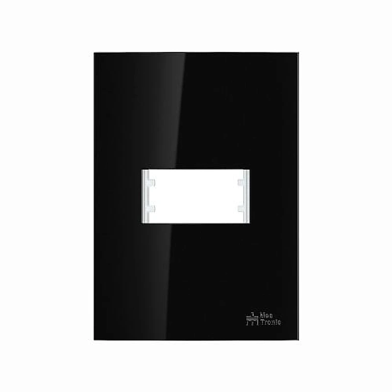 Placa de Sobrepor 4x2 Preta com 1 Módulo Horizontal Linha On Mec — Campinas