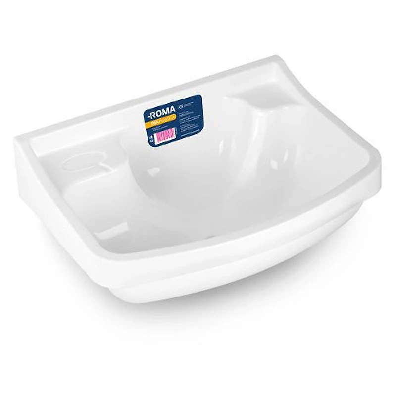 Lavatório Plástico Branco com Válvula 31x23,5 Roma — Campinas