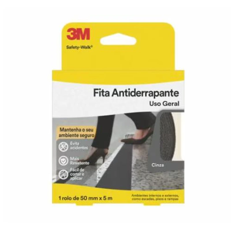Fita Antiderrapante Cinza 50mm x 5m 3M — Campinas