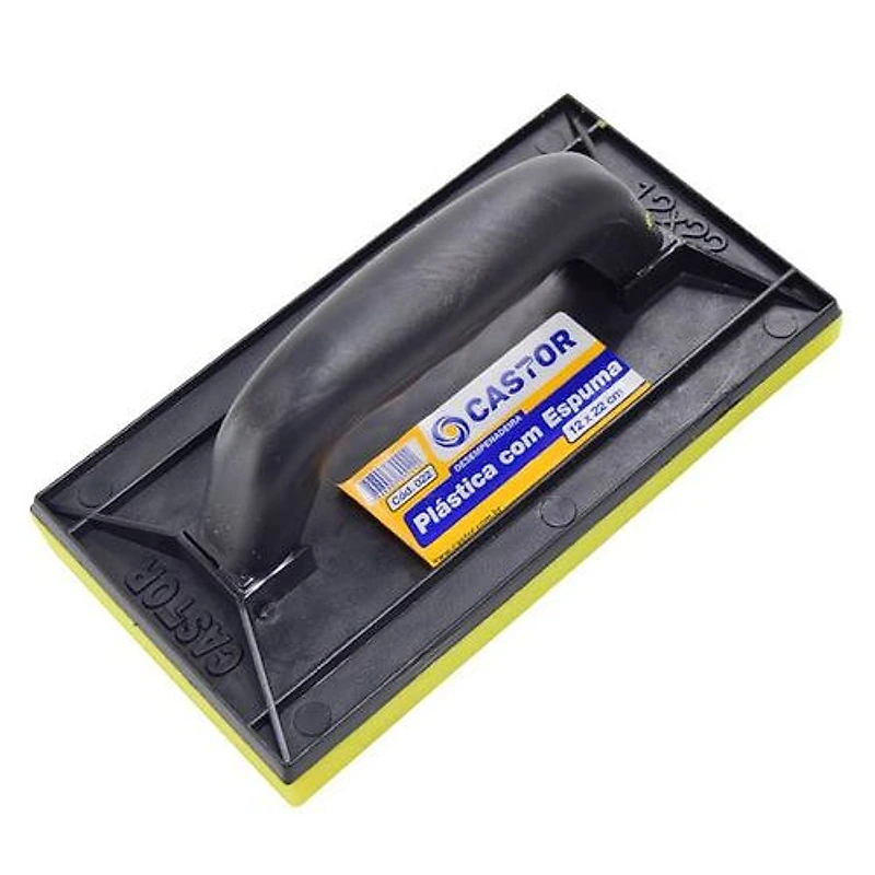 Desempenadeira PVC com Espuma 12x22cm Preta Castor — Campinas