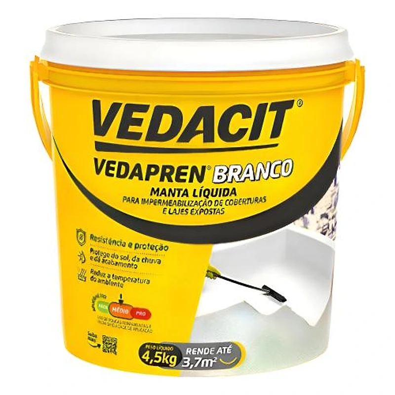 Manta Líquida Vedapren Branco Vedacit 4,5kg — Campinas