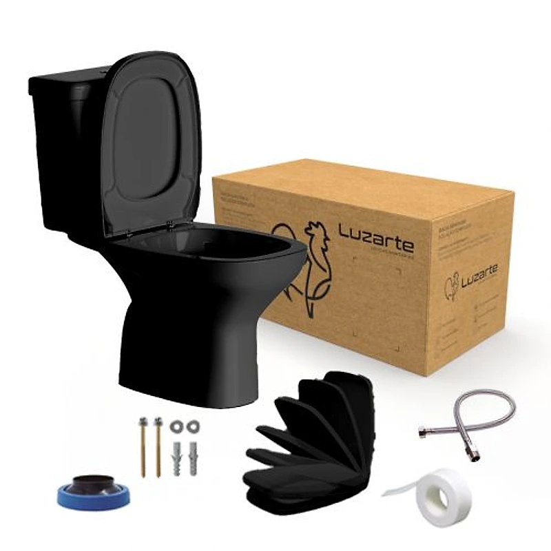 Kit Completo Bacia e Caixa Acoplada 3/6L Preta Tavira Soft Close Luzarte — Campinas