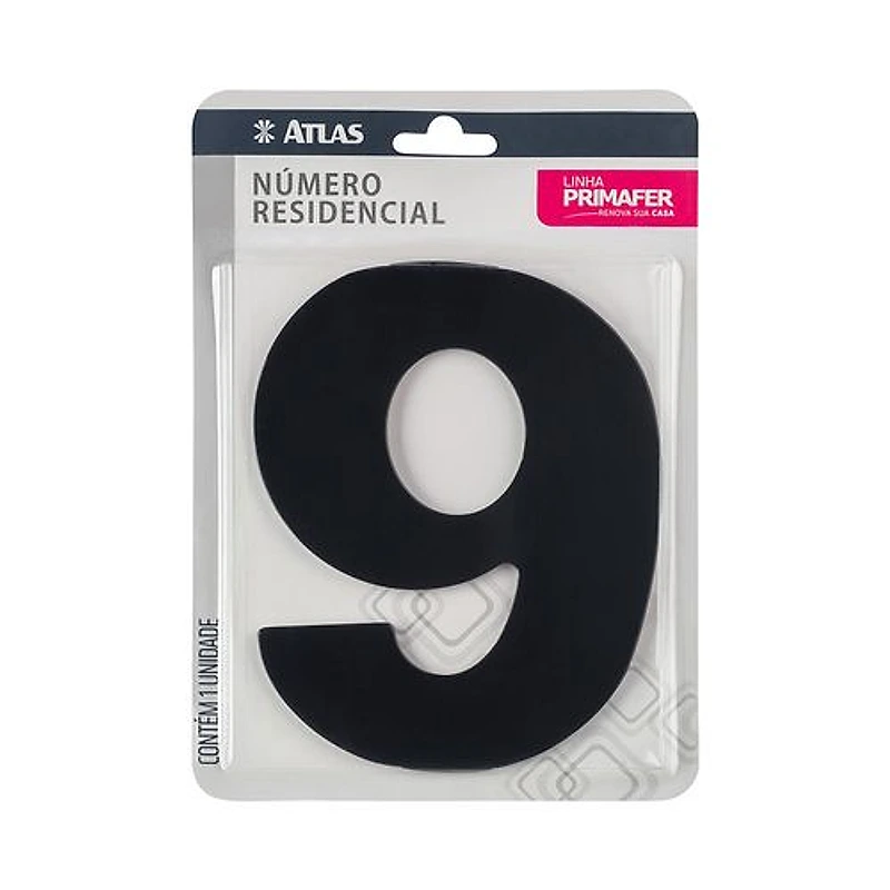 Número Residencial 9 Alumínio Composto Preto 12,5cm Primafer — Campinas