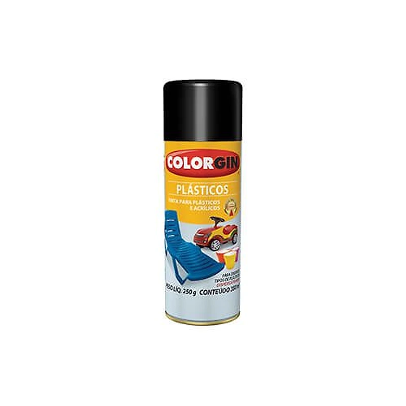 Tinta Spray Plástico Preto 350ml Colorgin — Campinas