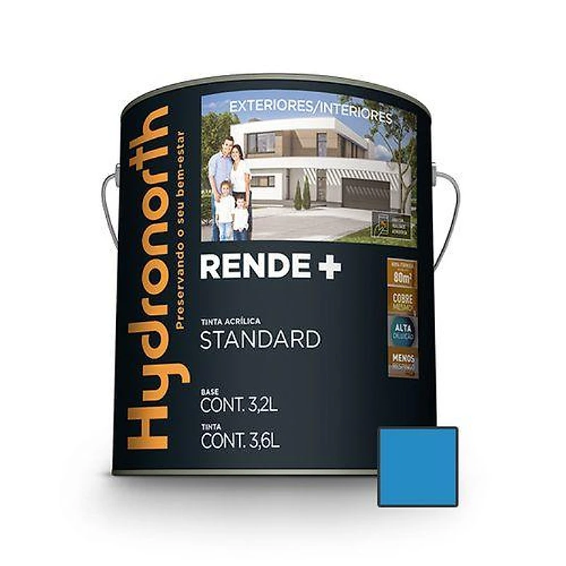 Tinta Acrílica Standard Rende+ Azul Oceano Galão 3,6L Hydronorth — Campinas