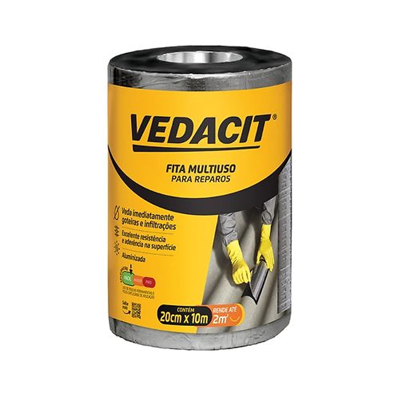 Vedacit Fita Multiuso Adesiva com Alumínio 20cm x 10m — Campinas