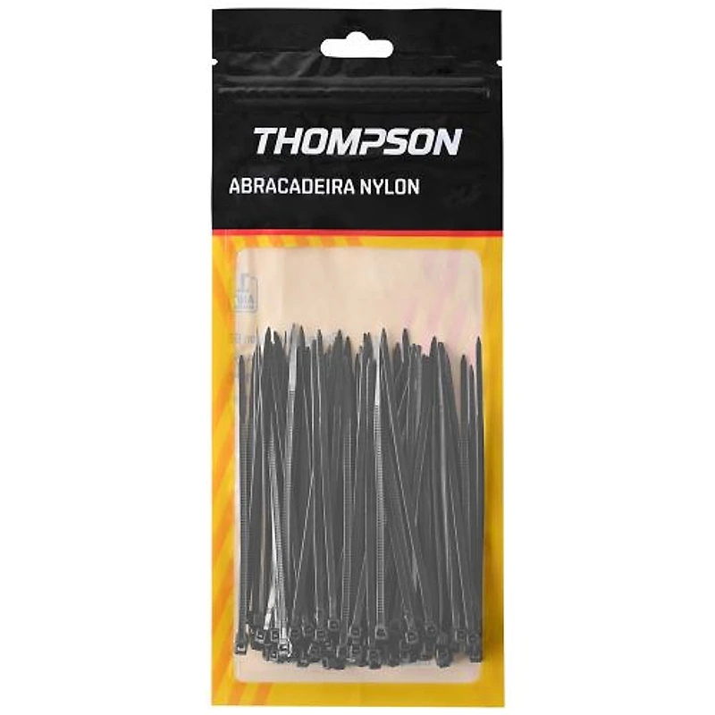 Abraçadeira de Nylon Preta 2,5mm x 100mm Thompson — Campinas