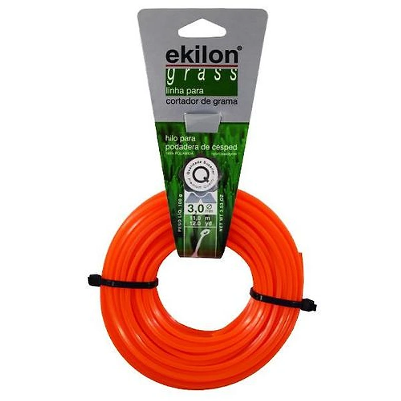 Fio de Nylon para Cortador de Grama Quadrado 3,0 mm x 12 m 100 g Laranja Ekilon 007176 — Campinas