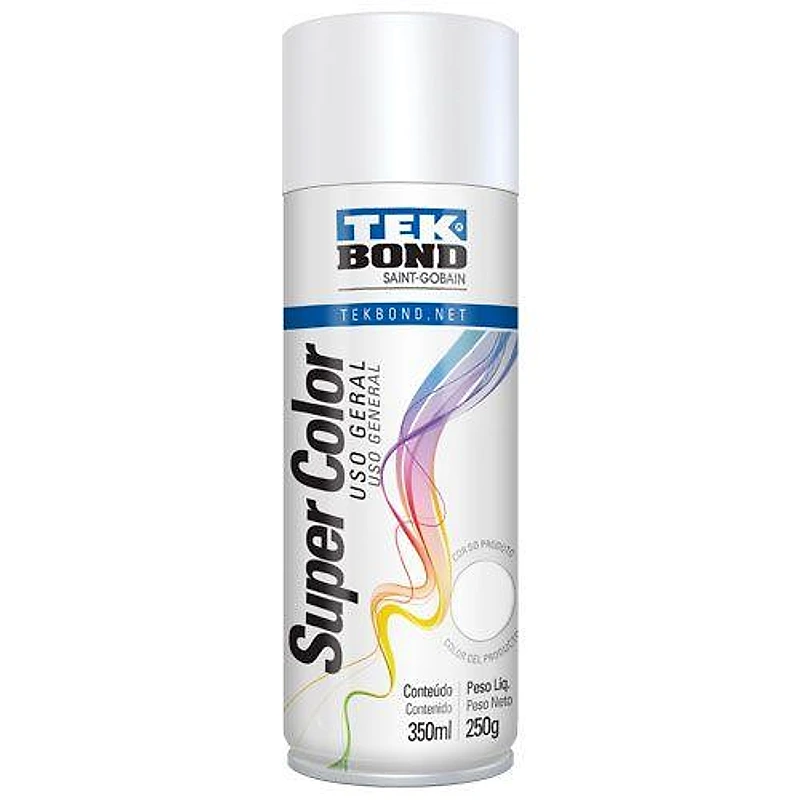 Tinta Spray Supercolor Uso Geral Branco Fosco 350ml Tekbond Tek Bond — Campinas