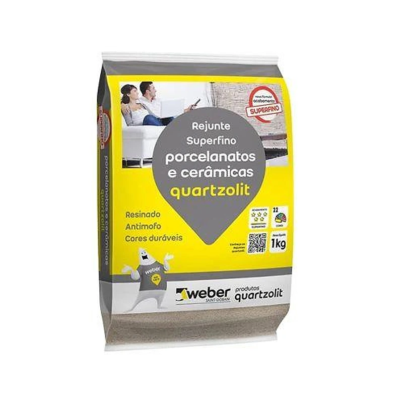 Rejunte para Porcelanato Cinza Outono 1kg Quartzolit — Campinas