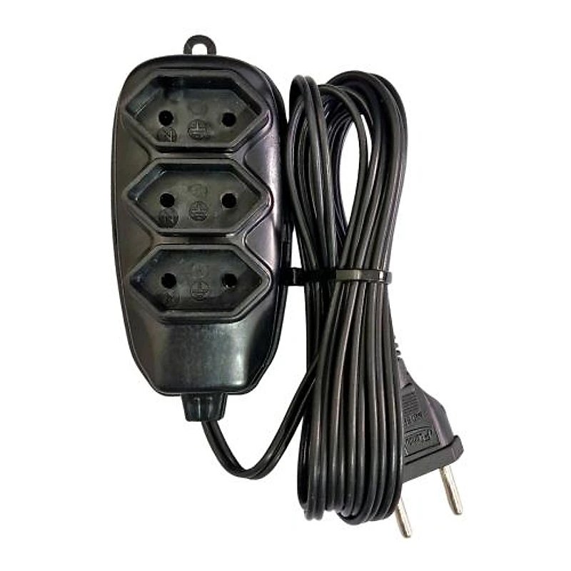 Extensão Elétrica Paralela 2P 10A 2x0,75mm² 3 Metros Preta Annlux — Campinas