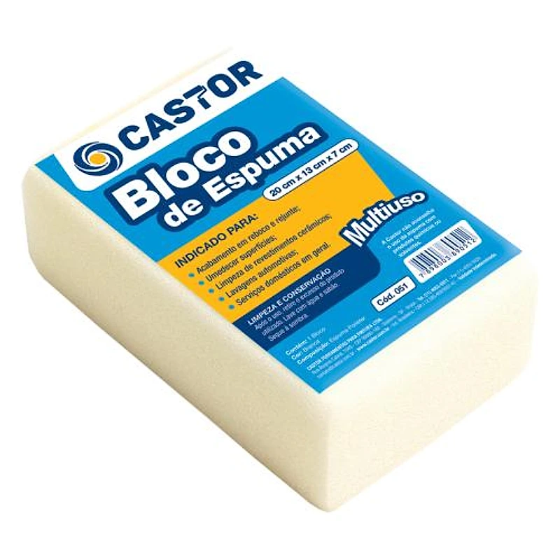 Bloco de Espuma Branco 20x13x7cm Castor — Campinas
