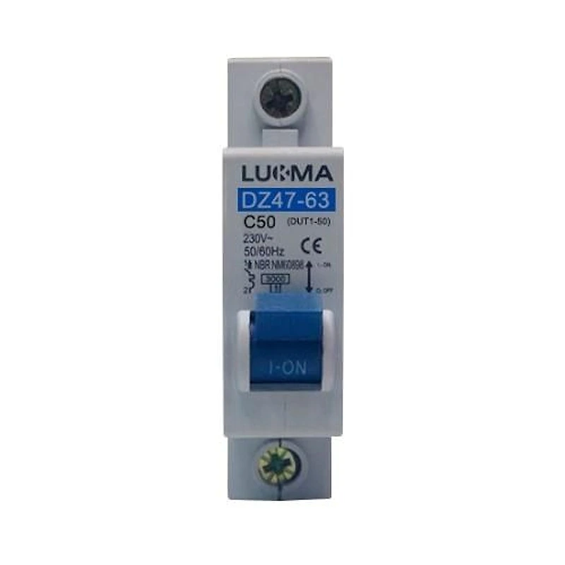 Mini Disjuntor DIN Unipolar 50A Curva C Lukma — Campinas