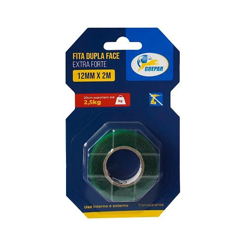 Fita Dupla Face Acrílica Interna 12mm x 2m 2,5kg Guepar 861-06566 — Campinas