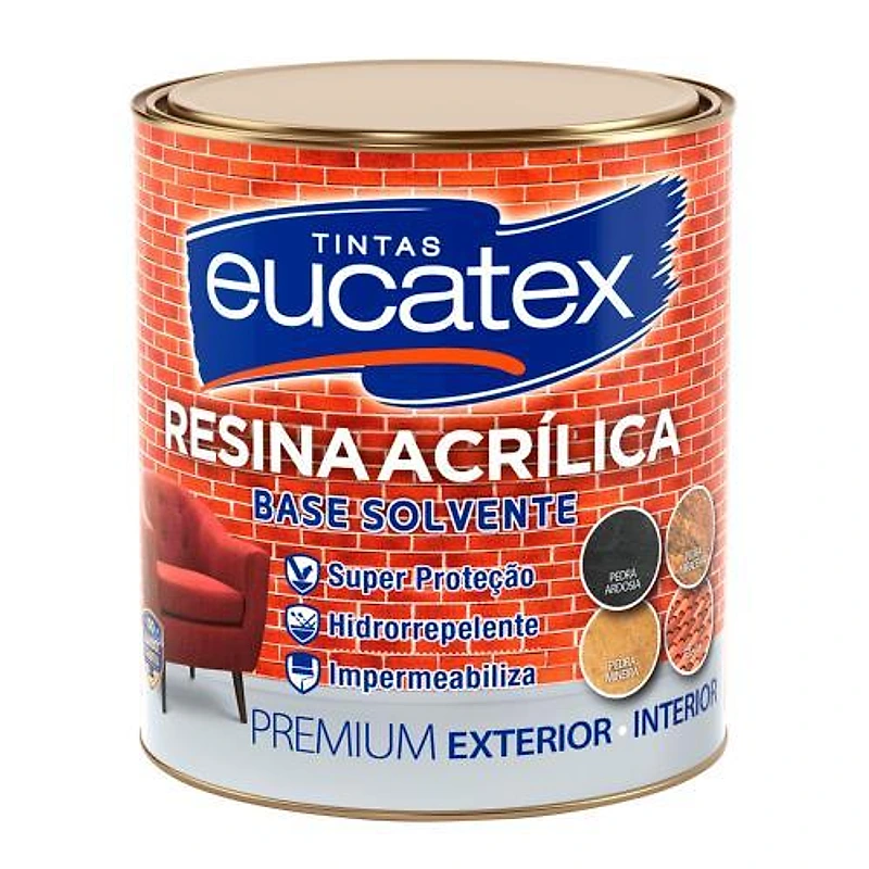Resina Base Solvente Brilhante Incolor 1/4 (900ml) Eucatex — Campinas