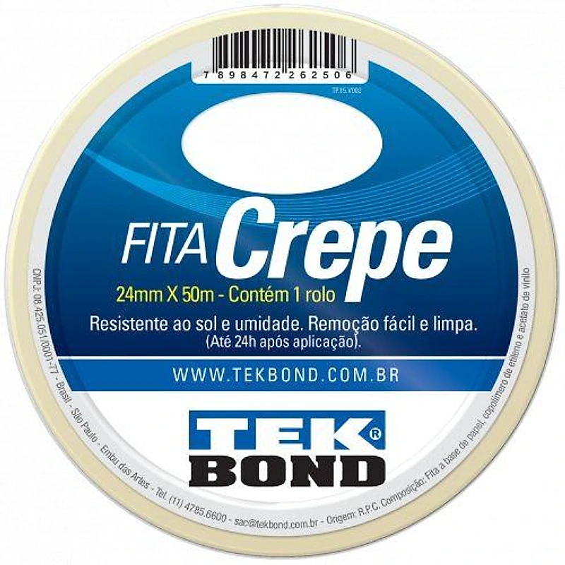 Fita Crepe para Uso Geral 24mm x 50m Tek Bond — Campinas