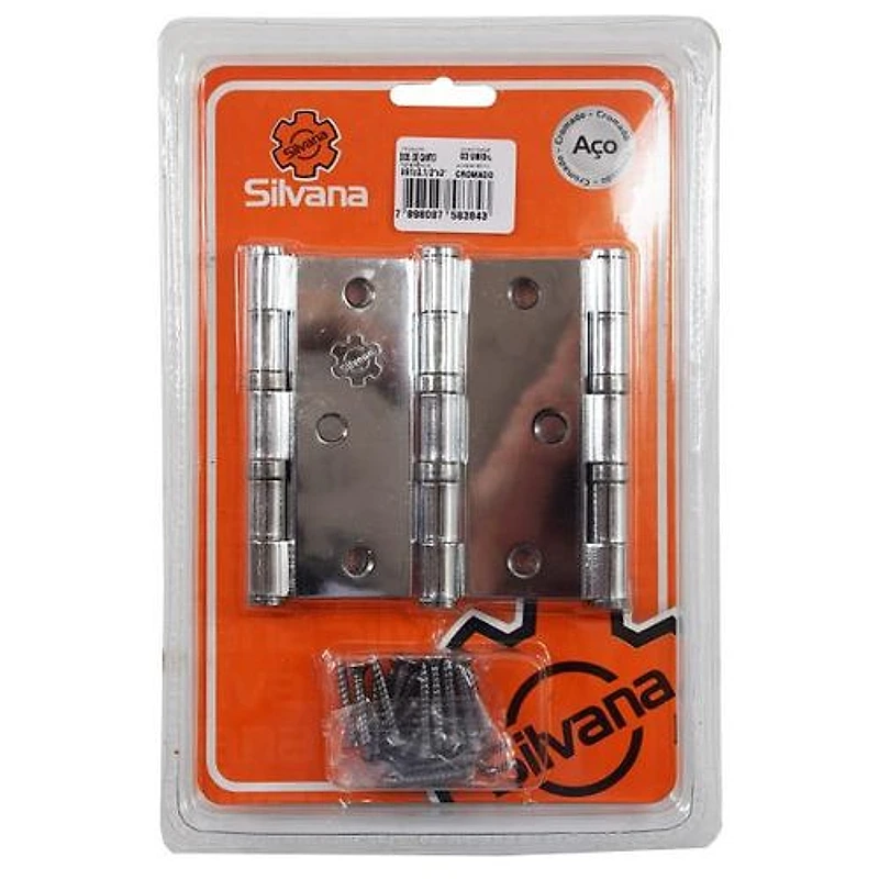 Dobradiça para Porta com Rolamento 3.1/2" x 3" Aço Oxidado Silvana (3 peças) 93843 — Campinas