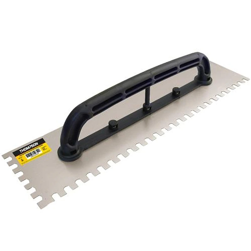 Desempenadeira de Aço Dentada 12x48cm com Cabo Plástico Thompson — Campinas
