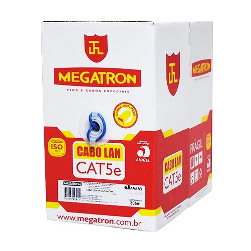 Cabo de Rede U/UTP Cat5e Azul Caixa com 305 Metros Megatron — Campinas