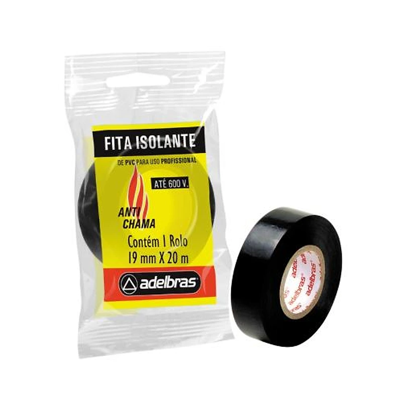 Fita Isolante Preta Antichama 20 Metros Adelbras — Campinas