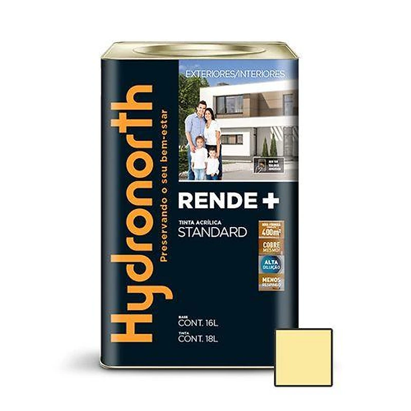 Tinta Acrílica Standard Rende+ Amarelo Canário Lata 18L Hydronorth — Campinas