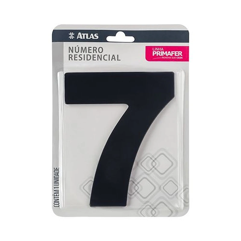 Número Residencial 7 Alumínio Preto 12,5cm Primafer — Campinas