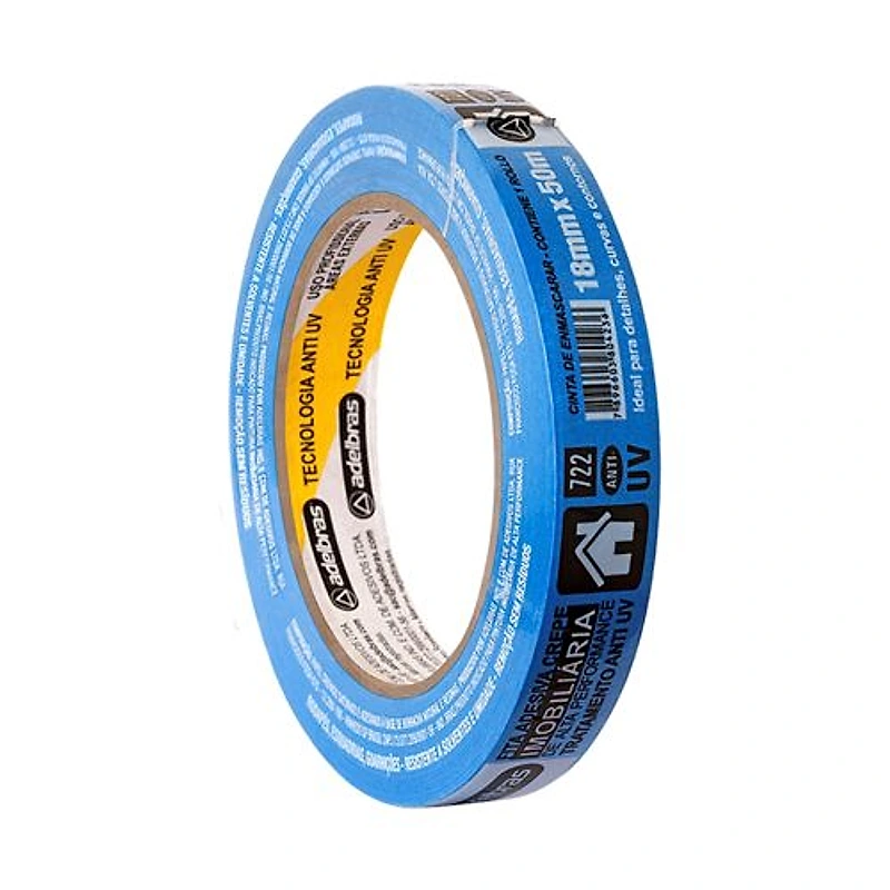 Fita Crepe Azul Anti-UV Imobiliária 18mm x 50m Adelbras — Campinas