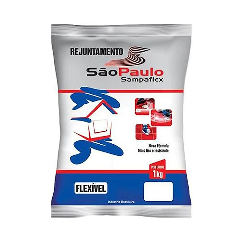 Rejunte para Porcelanato Cinza Platina 1kg Sampaflex — Campinas