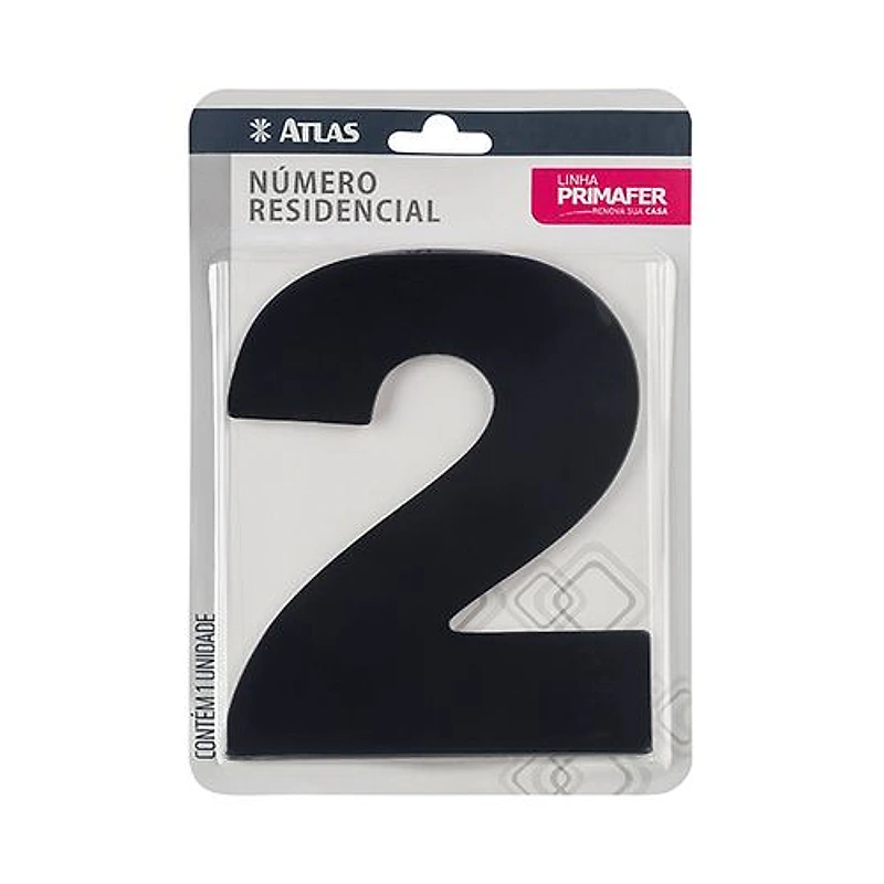 Número Residencial 2 Alumínio Composto Preto 12,5cm Primafer — Campinas