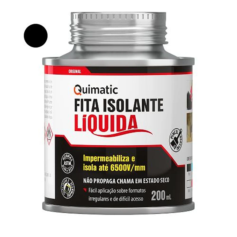 Fita Isolante Líquida Preta Pote 200ml Quimatic BD1 — Campinas