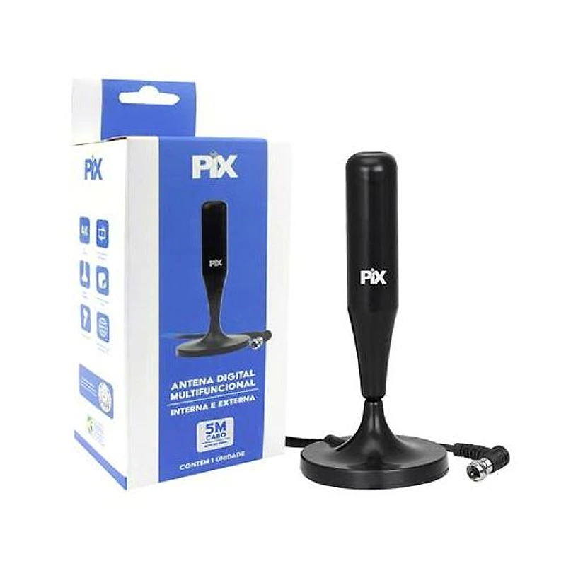 Antena Interna HDTV/UHF Digital 5m com Ímã Pix — Campinas