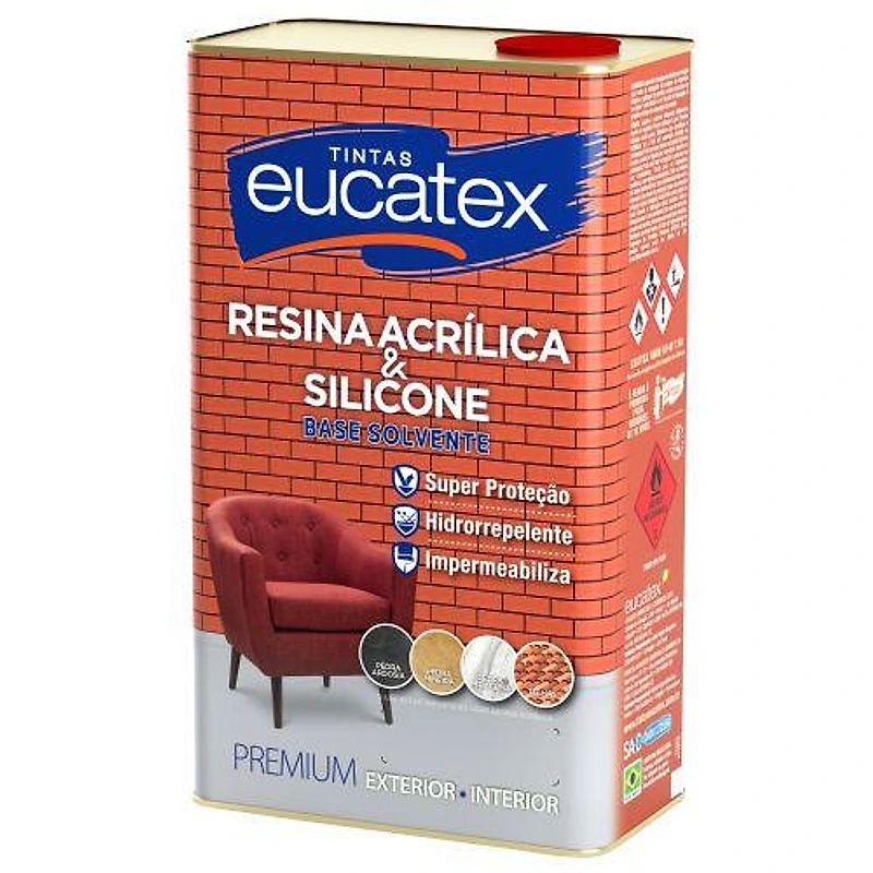 Resina Base Solvente Brilhante Incolor 5L Eucatex — Campinas