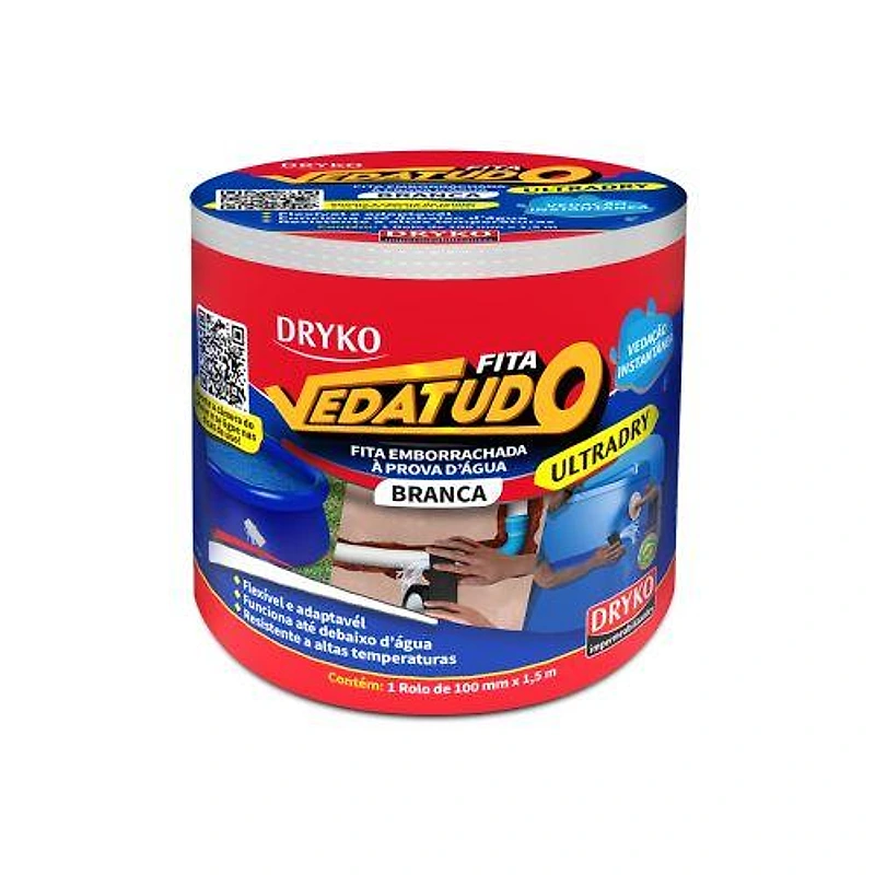Vedatudo Fita Emborrachada Ultradry Branca 10cm x 1,5m — Campinas