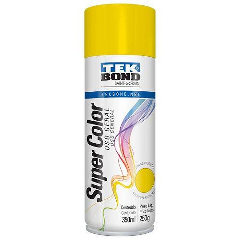 Tinta Spray Supercolor Uso Geral Amarelo 350ml Tekbond Tek Bond — Campinas
