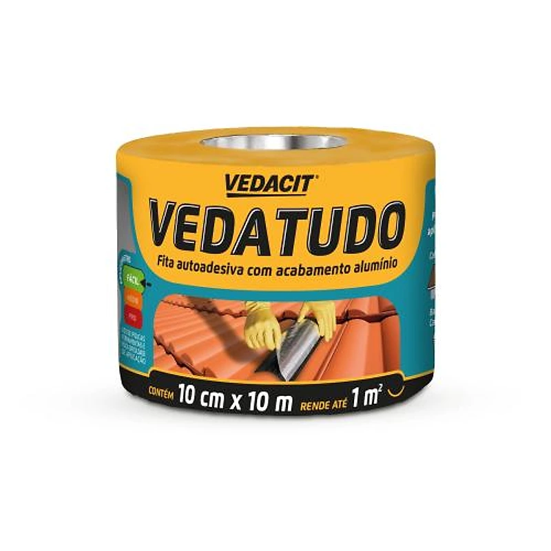 Vedacit Fita Multiuso Adesiva com Alumínio 10cm x 10m — Campinas