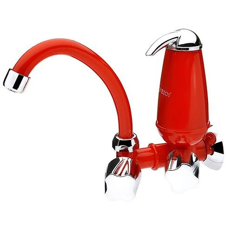 Purificador de Água com Torneira Bica Móvel e Filtro em Plástico ABS Vermelho e Cromado Acqua — Campinas