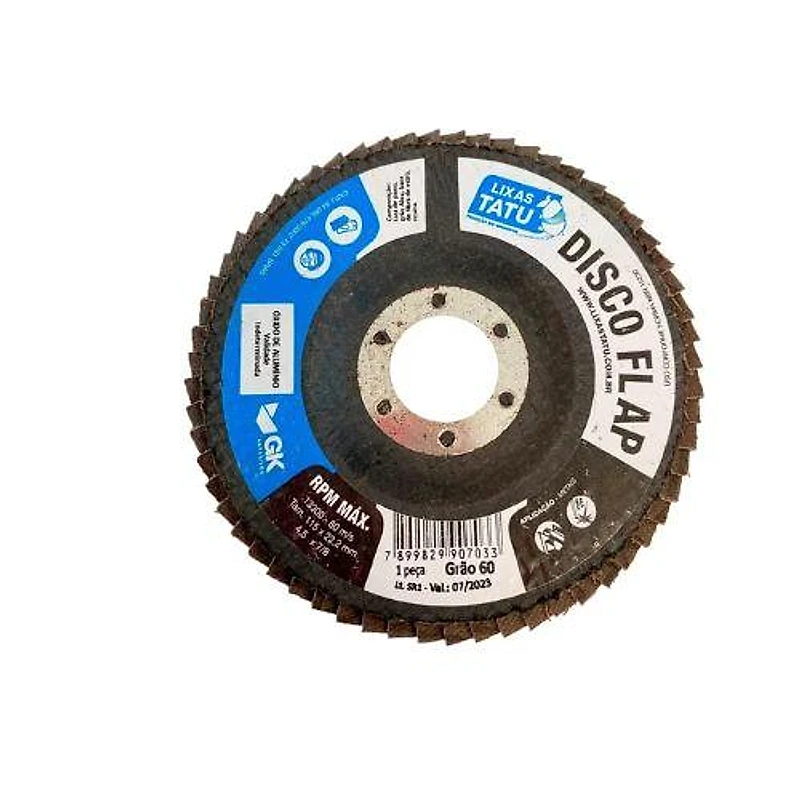 Disco Flap Cônico Grão 60 4.1/2" (115mm) Tatu — Campinas
