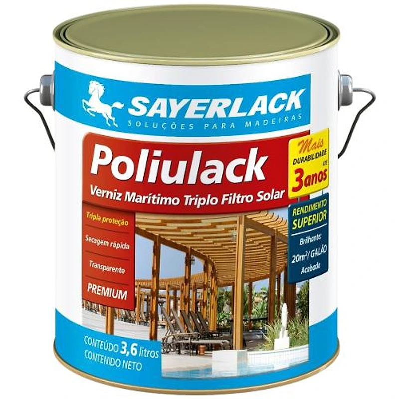 Verniz Marítimo Acetinado Transparente 900ml Poliulack — Campinas