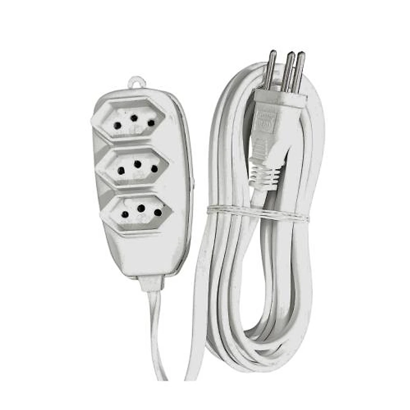 Extensão Elétrica Tripolar PP 10A 3x0,75mm² 10 Metros Branca Annlux — Campinas