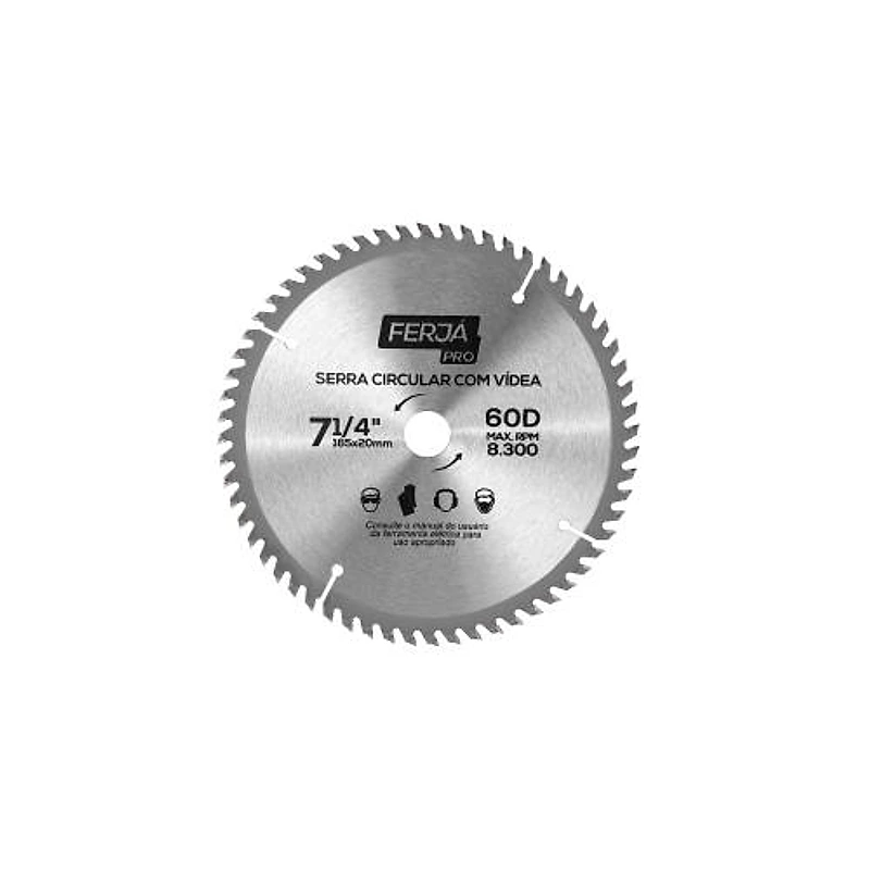 Disco de Serra Circular com Wídea 7.1/4" 60 Dentes Ferja — Campinas